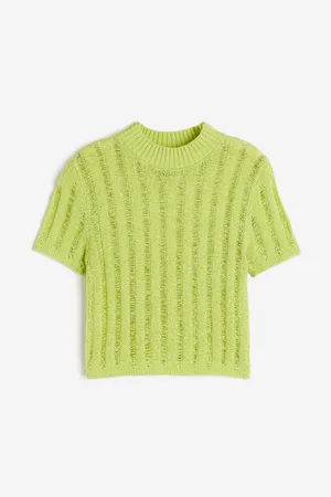 H&M Ladder-stitch-look knitted top