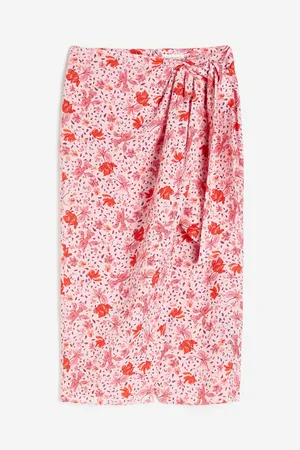 H&M Linen-blend wrap skirt