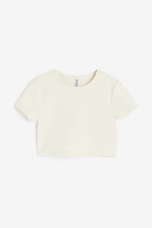 H&M Cropped jersey top