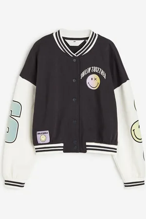 Palm Angels Kids Smiley Teddy Print Varsity Jacket - Farfetch