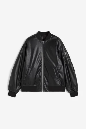 Gradient Effect Pu Bomber Jacket