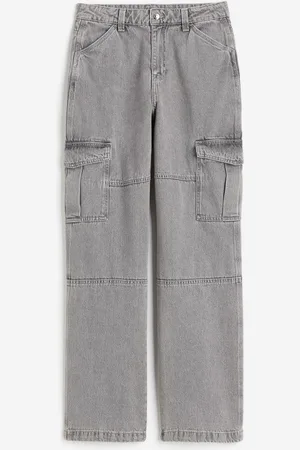 Ash Grey Jersey Contrast Seam Wide Leg Pants