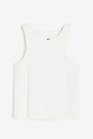 Ribbed cotton vest top