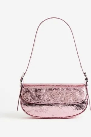 Pink Faux Leather Y2k Shoulder purse/ Bag With Silver Buckle