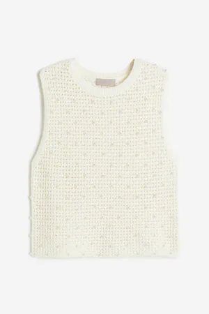 H&M Bead-decorated sweater vest