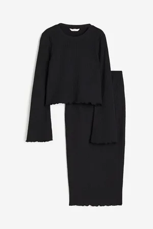 MAMA 2-piece Top and Skirt Set - Black - Ladies