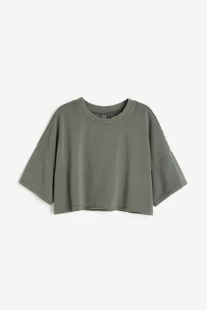 H&M Cropped short-sleeved sweatshirt
