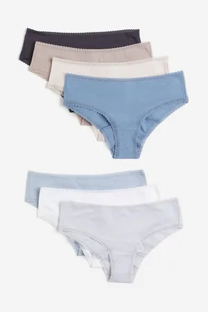 10-pack Cotton Thong Briefs - Light purple/white/beige - Ladies