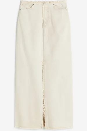 H and m clearance white denim skirt