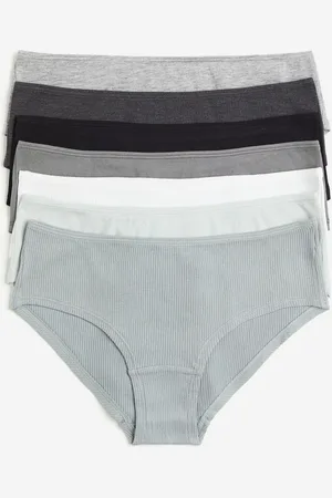 10-pack Cotton Thong Briefs - Light purple/white/beige - Ladies