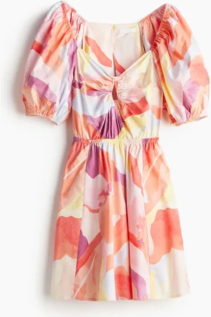 H&M Sweetheart-neck poplin dress