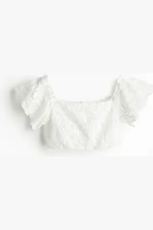 H&M Embroidered cropped top