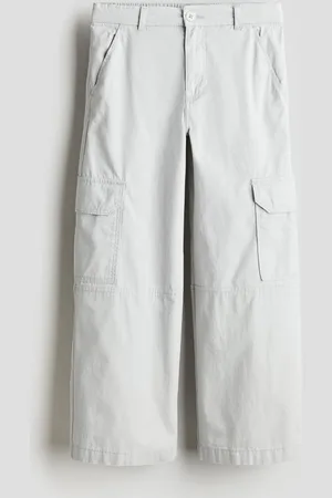 Cropped, Wide Leg Paperbag Trousers in Cotton Gauze for Girls - ecru, Girls  | Vertbaudet