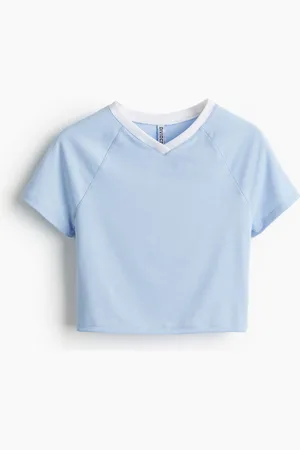 H&M Cropped V-neck T-shirt