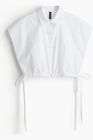 H&M Cropped tie-detail shirt