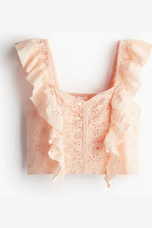 H&M Cropped broderie anglaise blouse
