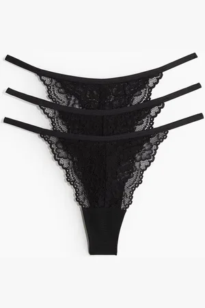 H&M 3-pack lace tanga thong briefs