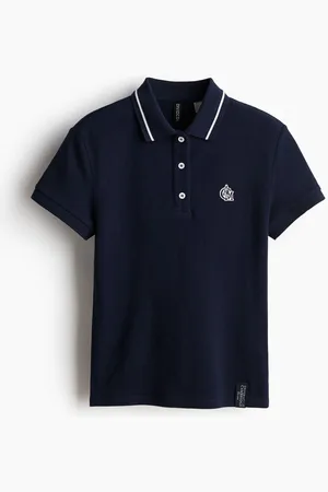 H&M Embroidered-motif piqué polo shirt