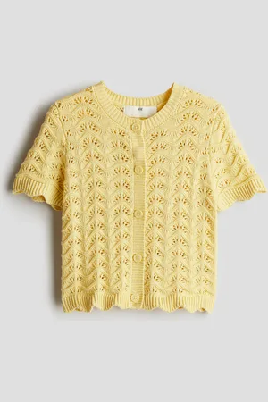 H&M Pattern-knit cotton top