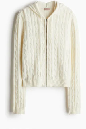 H&M Cable-knit zip-through hoodie