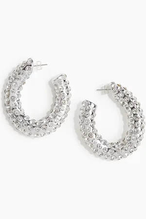 H&M Rhinestone-embellished hoop earrings
