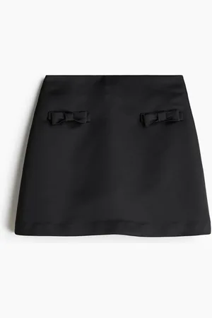 H&M Bow-detail satin mini skirt