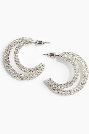 H&M Rhinestone-embellished hoop earrings
