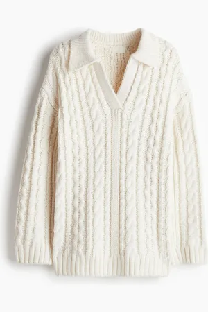 H&M Collared cable-knit jumper