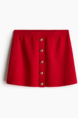 H&M Button-front fine-knit skirt