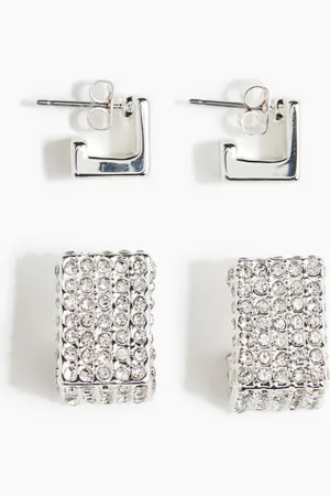 H&M 2 pairs square hoop earrings