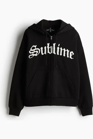 H&M Oversized motif-detail zip-through hoodie