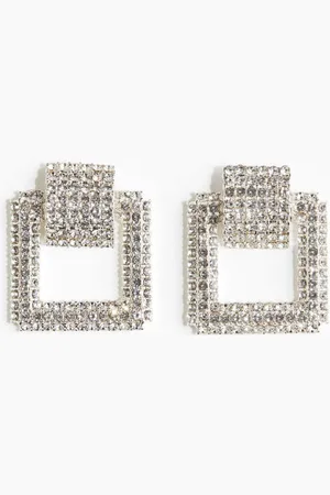 H&M Square rhinestone earrings