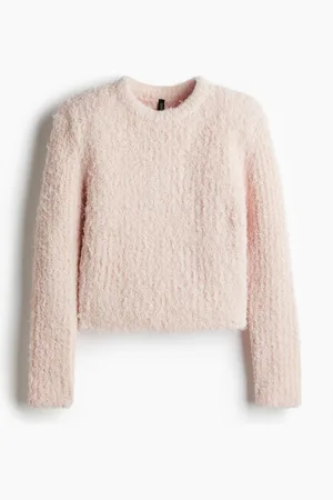H&M Shoulder-pad fluffy-knit jumper