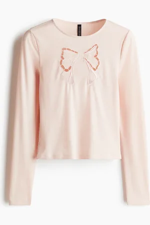 H&M Embroidered-motif ribbed top