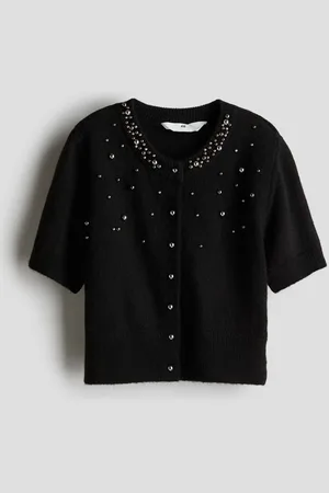 H&M Embellished fine-knit cardigan
