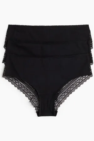 H&M 3-pack cotton and lace hipster briefs