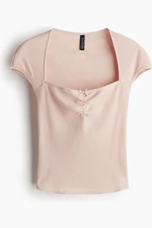H&M Gathered cap-sleeved top