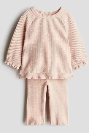 H&M 2-piece wavy-ribbed cotton set