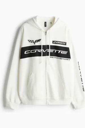 H&M Oversized printed zip-through hoodie