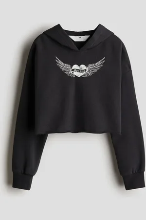 H&M Printed cropped hoodie