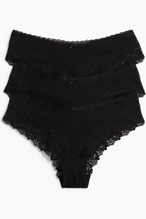 H&M 3-pack cotton and lace hipster briefs