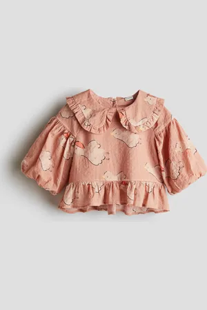 H&M Puff-sleeve seersucker blouse