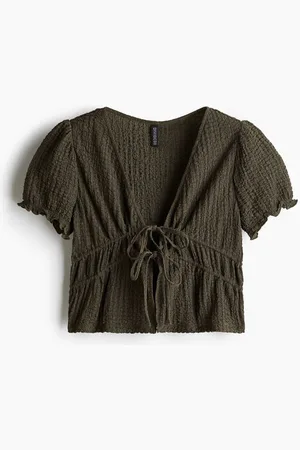 H&M Tie-detail crinkled top
