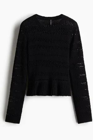 H&M Pointelle-knit peplum jumper