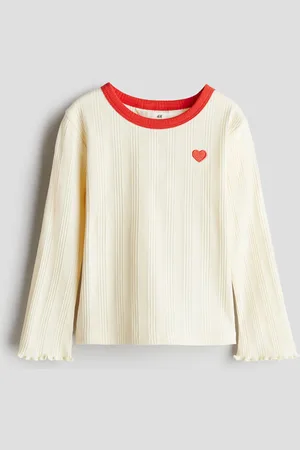 H&M Embroidery-detail jersey top