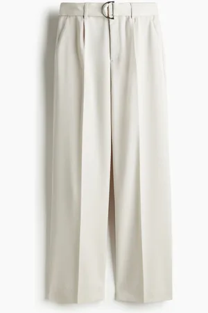 H&M Belted tailored trousers