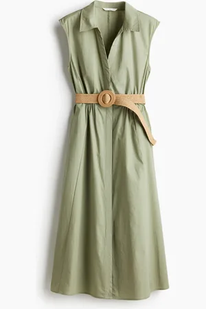 H&M Belted cotton shirt dress