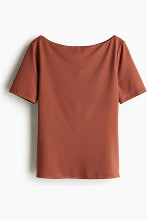 H&M Boat-neck microfibre top