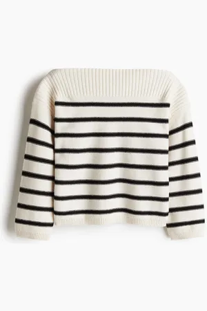 H&M Purl-knit boat-neck jumper