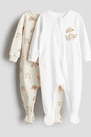H&M 2-pack zip-up sleepsuits